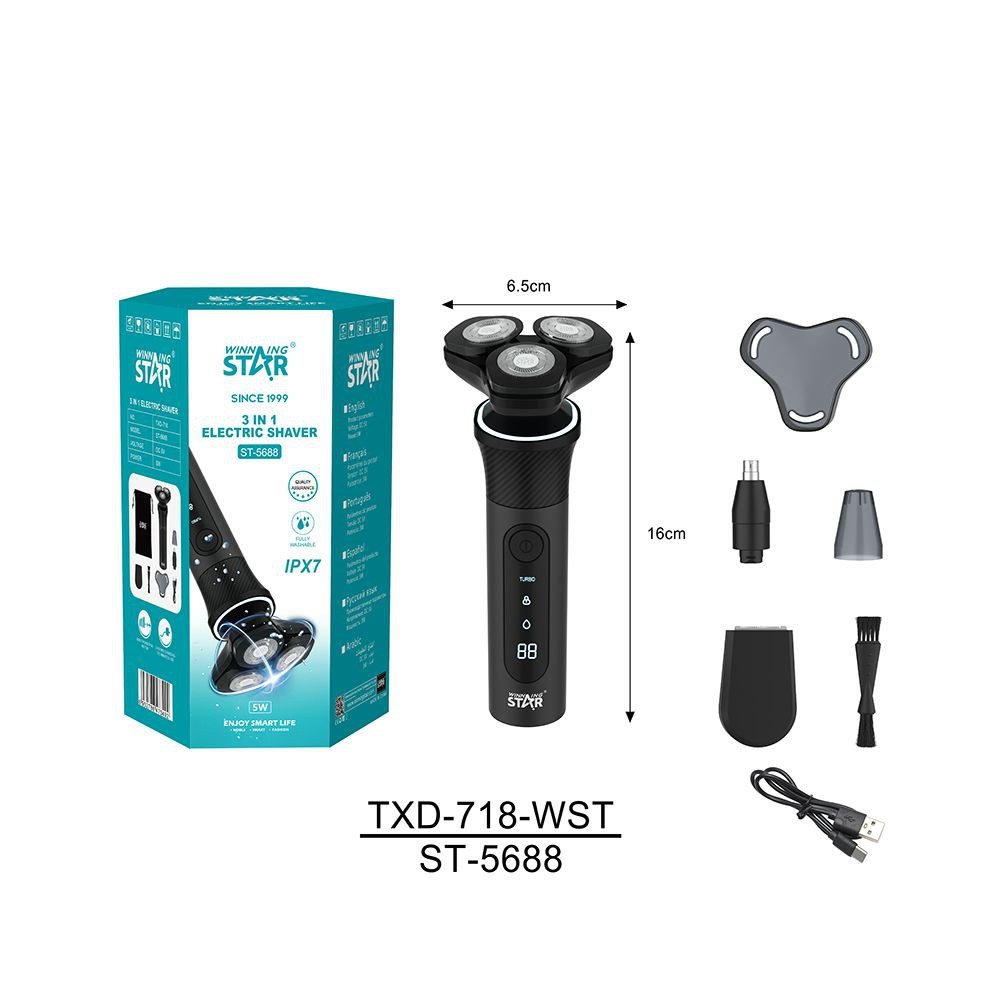 Tondeuse à cheveux en Rechargeable Électrique Rasoir Rotatif