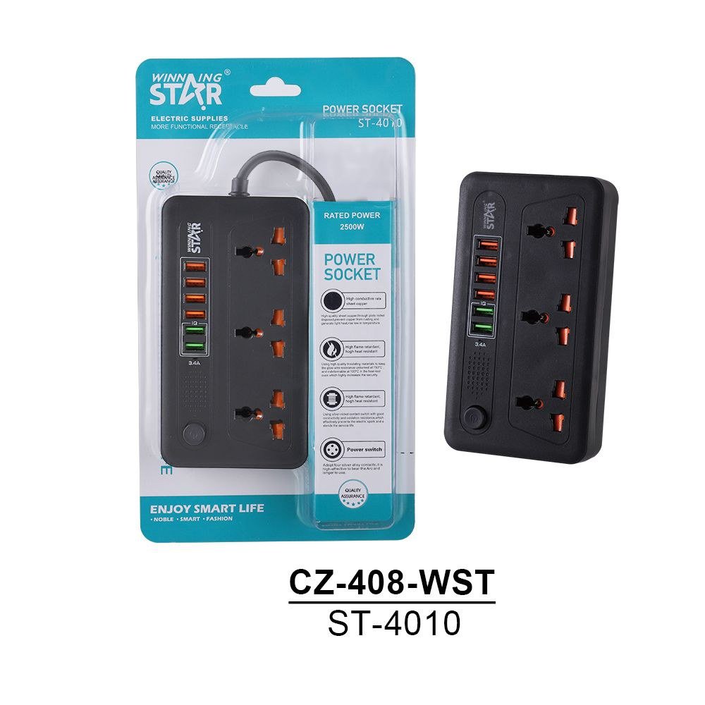 Multiprise Noir Charge Trou Électrique
