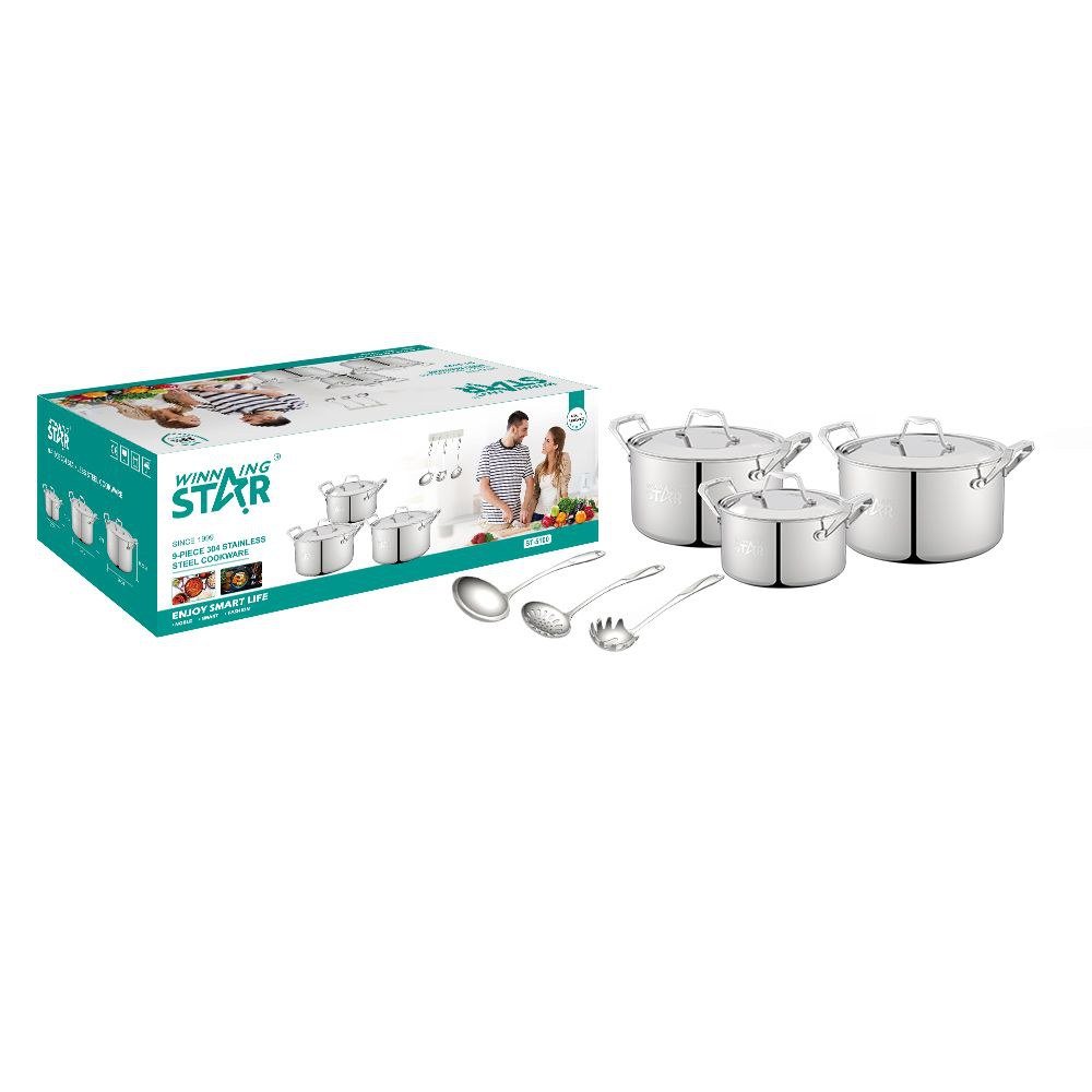 Cuiseur Inoxydable Acier Pièce Soupe Marmite Ustensiles de cuisine Ensemble