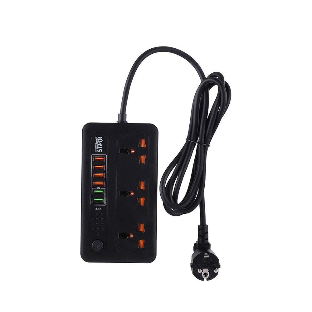 Multiprise Noir Charge Trou Électrique
