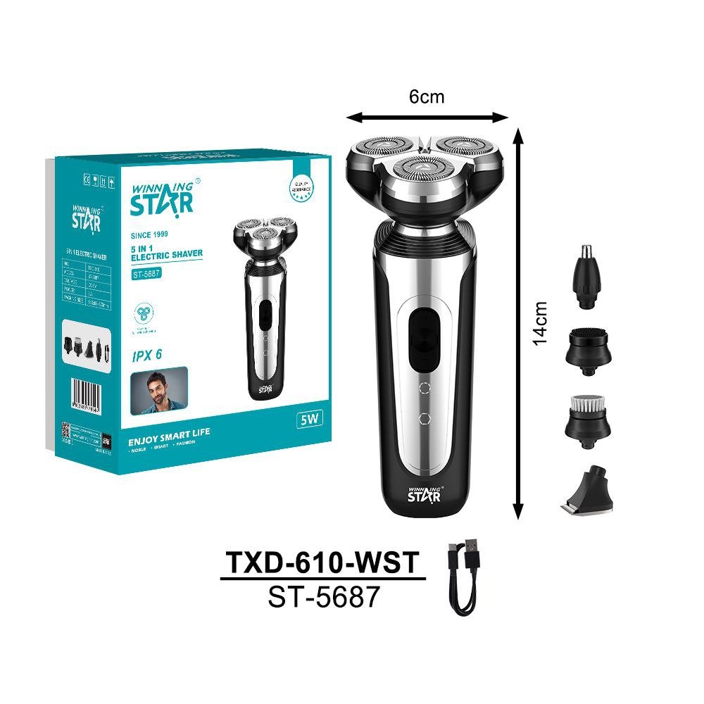 Tondeuse à cheveux en Rechargeable Électrique Rasoir Rotatif Ensemble
