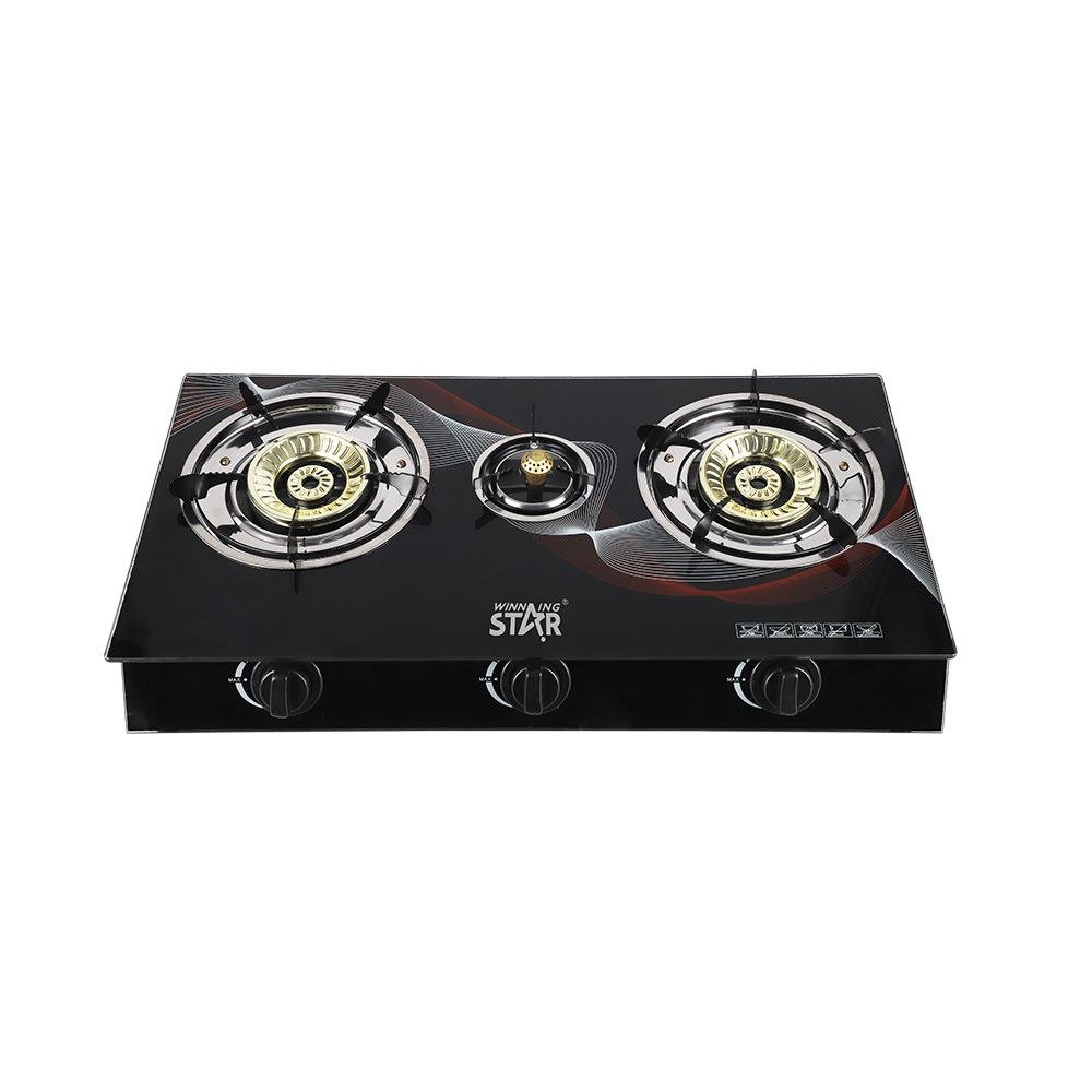 Cuisinière à gaz Deluxe Brûleur Verre