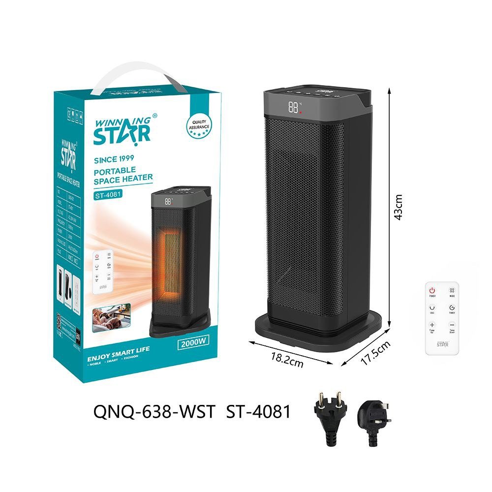 Chauffage d'appoint Électrique Portable Oscillant avec Rapide